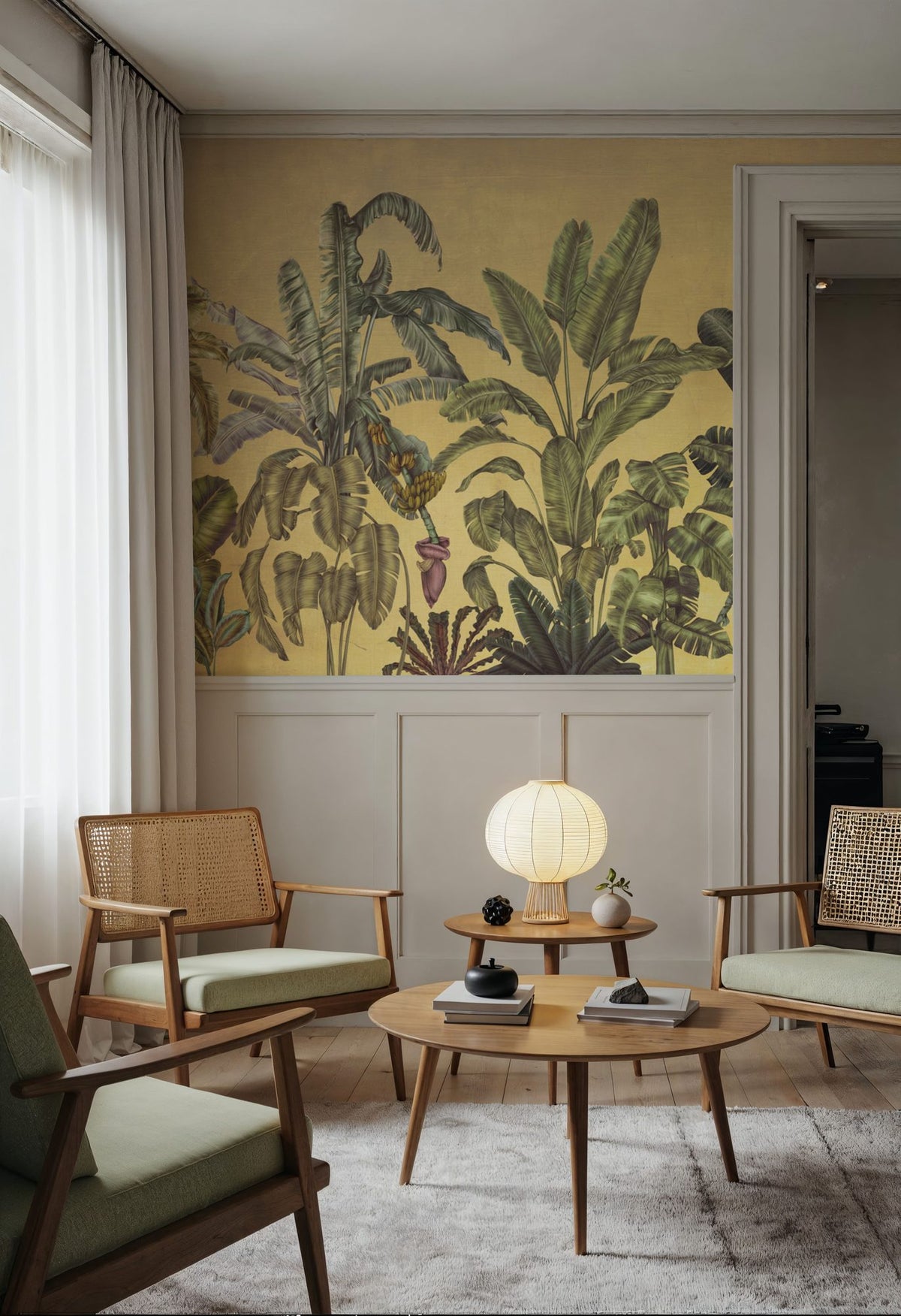 Madagascar Foliage, Yellow Mural Wallpaper - room preview 05