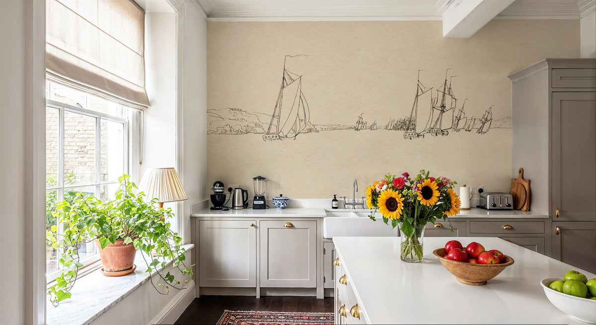 Sketch of the Harbor I Mural Wallpaper - room preview 05
