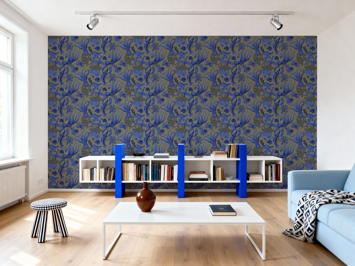 Ocean Miracles, Blue Green Mural Wallpaper - room preview 05