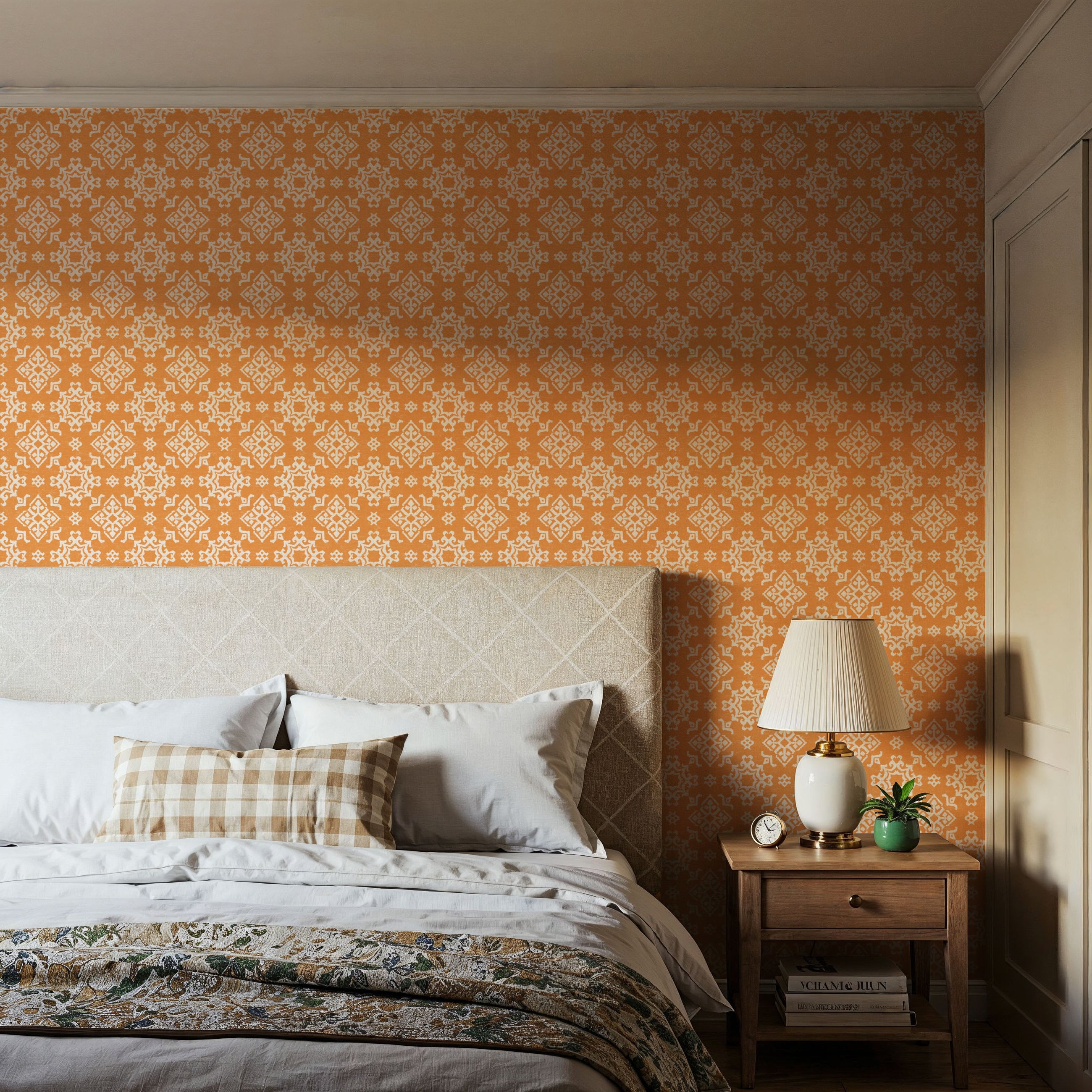 Atlantic Flakes Orange Mural Wallpaper