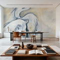 White Egret Mural Wallpaper - room preview 05