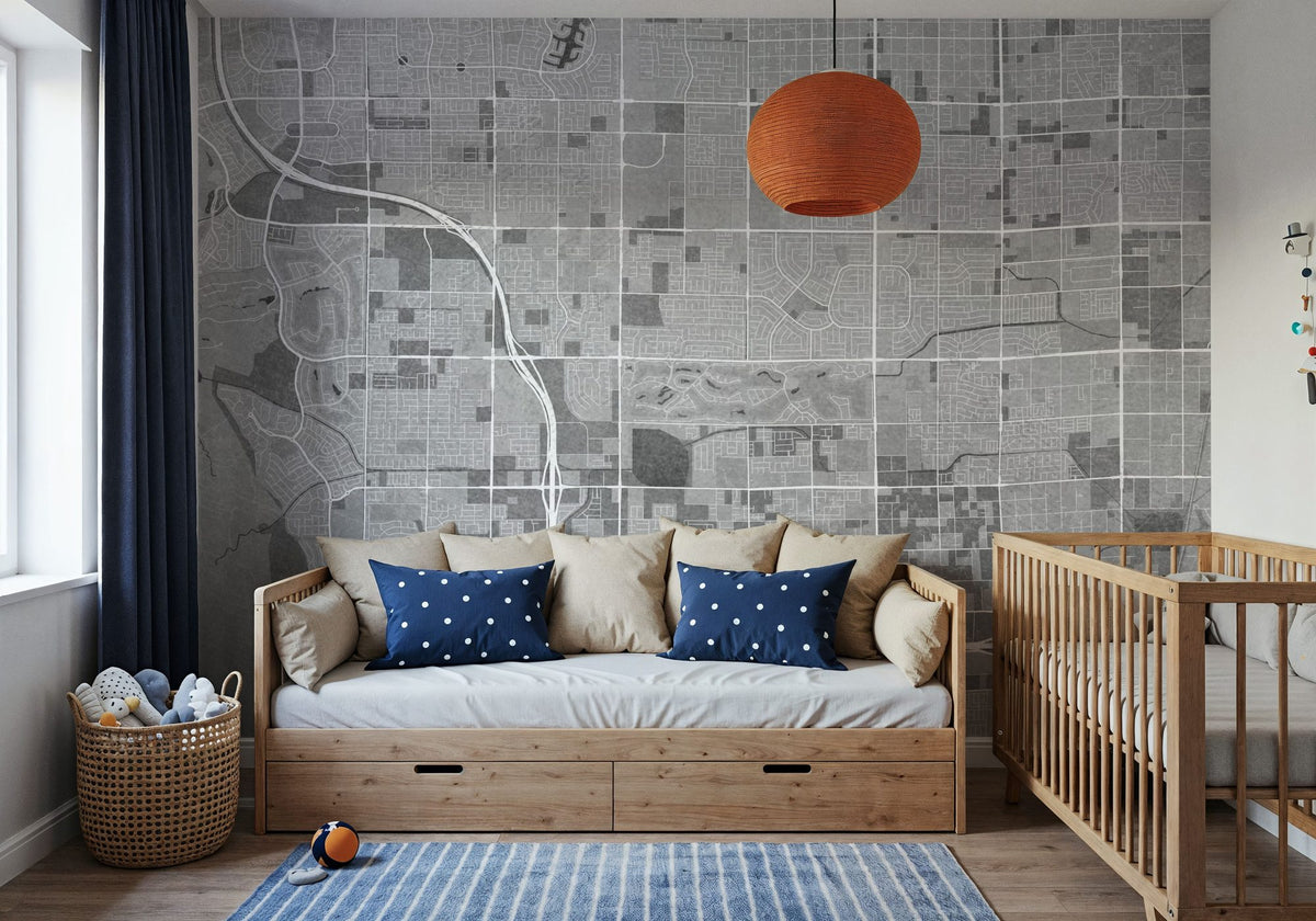 Spring Valley Grey Mural Wallpaper - room preview 05