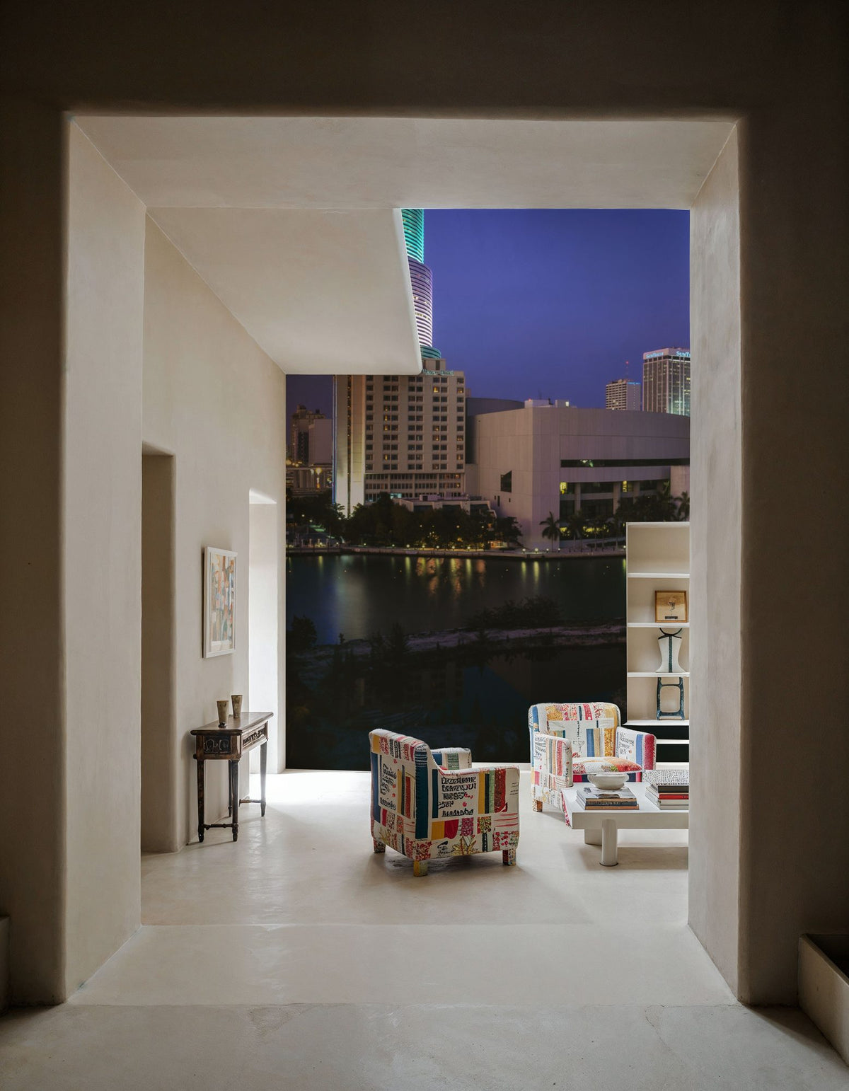 Sunset Blue Twilight Metropolis Mural Wallpaper - room preview 05