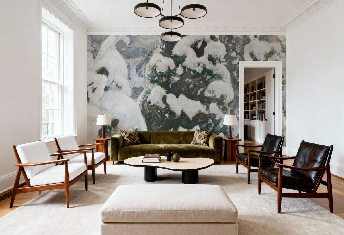 Juniper Tree in the Snow Mural Wallpaper - room preview 05