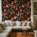 Mushroom Magic, Chocolate Mural Wallpaper - room preview 05