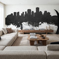 New Orleans Louisiana Skyline Black & White Mural Wallpaper - room preview 05