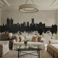 Stoke-on-Trent Skyline Concrete Mural Wallpaper - room preview 05