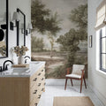 Riverbank Oak Landscape, Olive Mural Wallpaper - room preview 05
