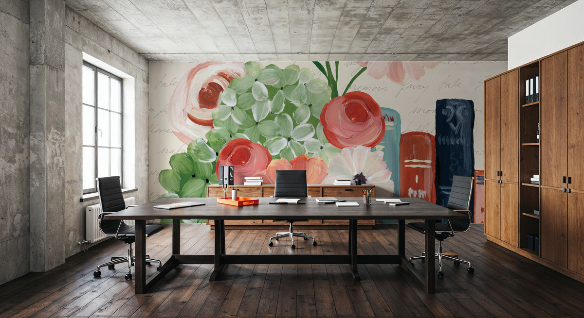 Books and Blooms I Mural Wallpaper - room preview 05