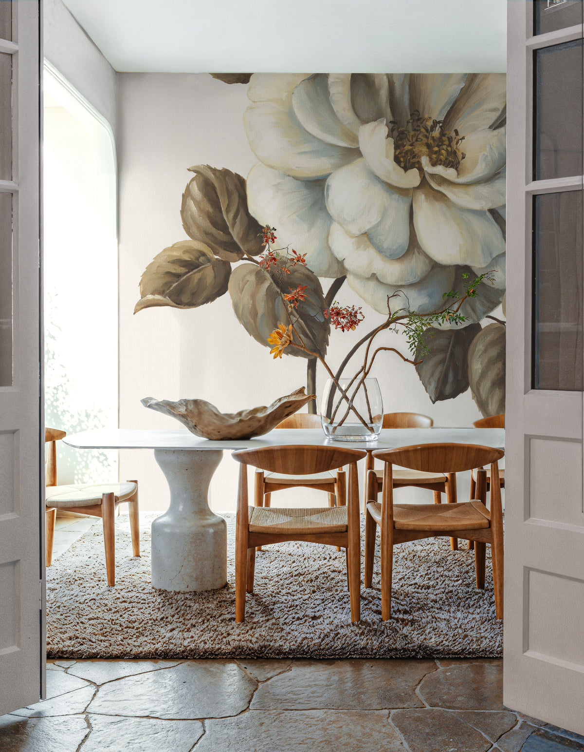 Floral Bliss Rose I Mural Wallpaper - room preview 05