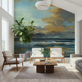 Sunset Oceanside Mural Wallpaper - room preview 05