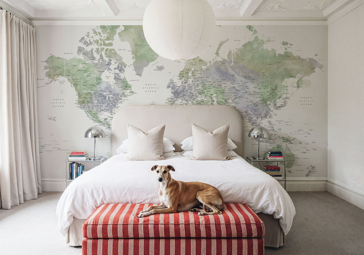 World Map Cities - Fofo Mural Wallpaper - room preview 05