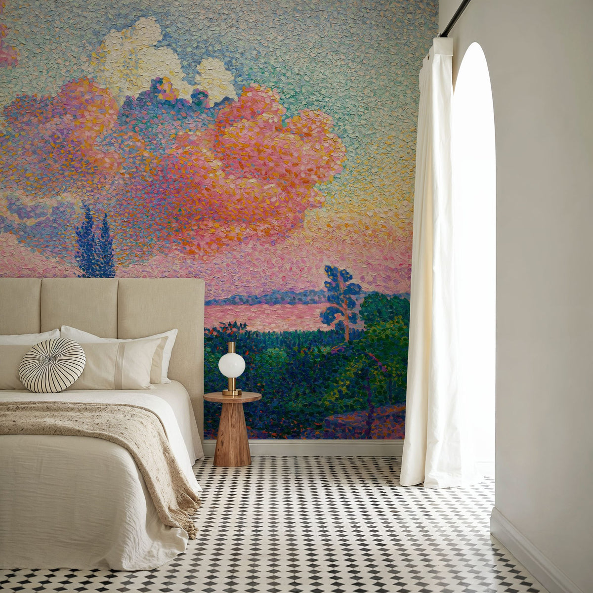 The Pink Cloud Mural Wallpaper - room preview 05