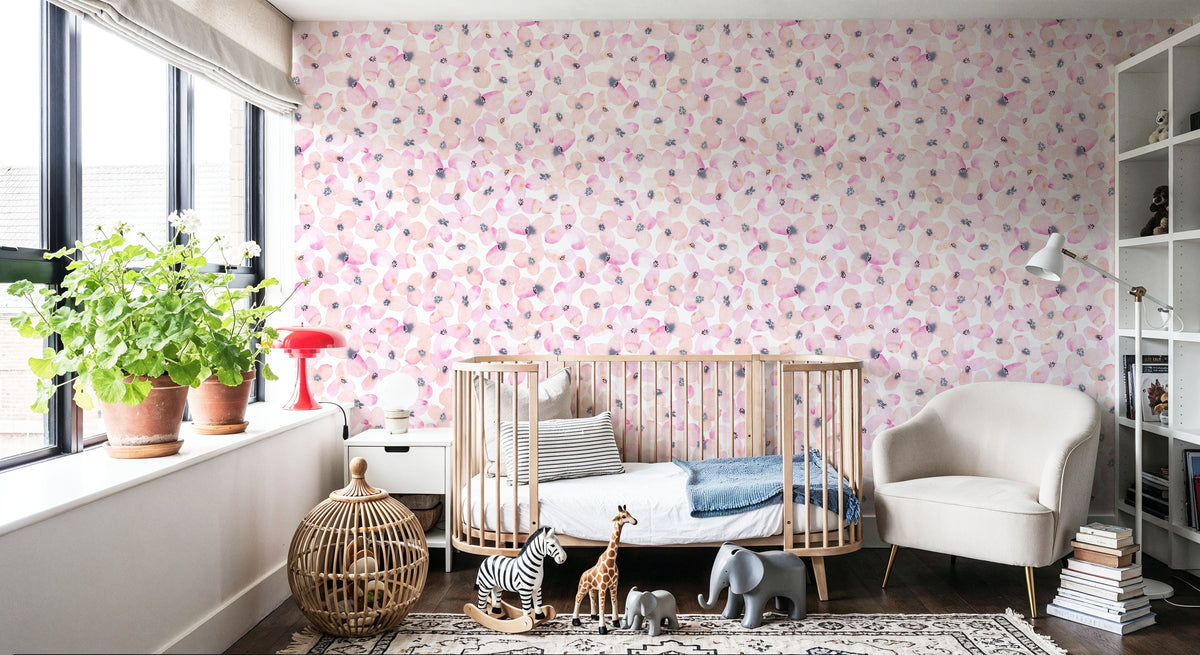 Painted Cherry Blossoms Mural Wallpaper - room preview 05