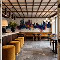 Derby England Skyline Blue & Bronze Mural Wallpaper - room preview 05