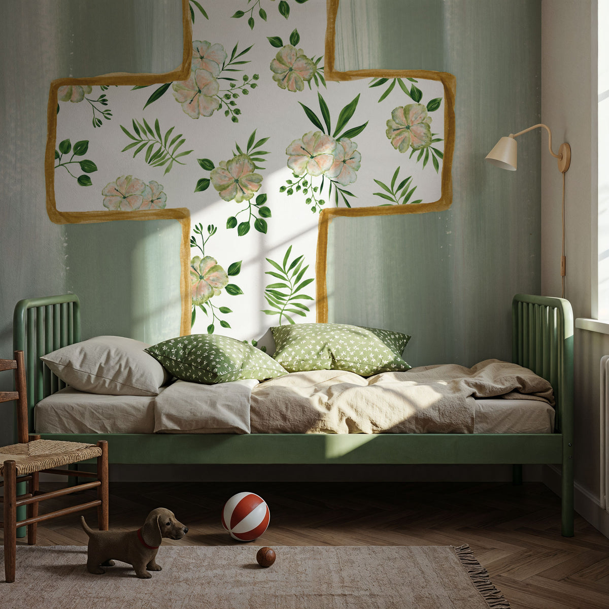 Floral Cross III Mural Wallpaper - room preview 05
