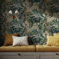 Whispers of the Mountain Pattern, Green Mural Wallpaper - room preview 05