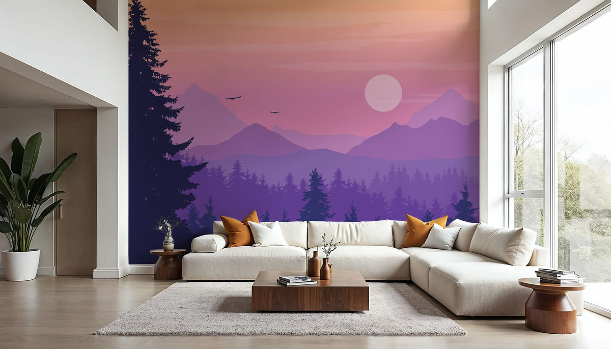 Purple Sky At Night Mural Wallpaper - room preview 05
