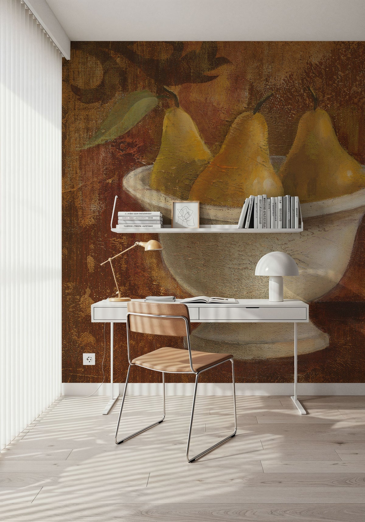 Pears in Old Bowl Mural Wallpaper - room preview 05