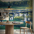 Woodland Bridge Reflection Mural Wallpaper - room preview 05