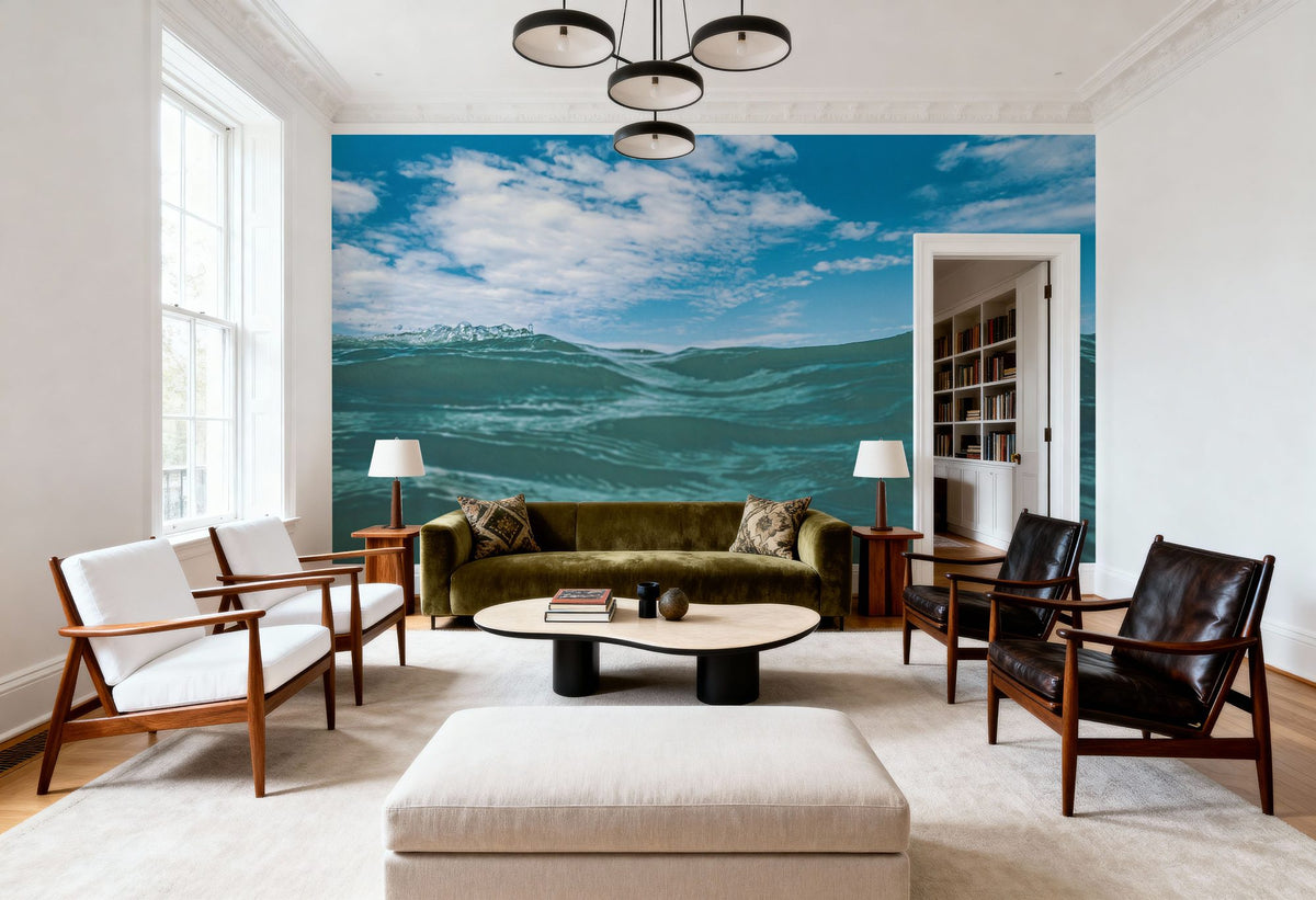 Floating in the Ocean Mural Wallpaper - room preview 05