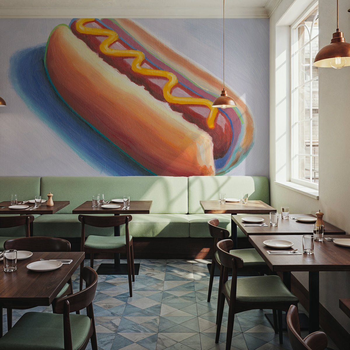 Hot Dog Mural Wallpaper - room preview 05