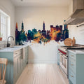 Erlangen Germany Skyline Blue & Bronze Mural Wallpaper - room preview 05