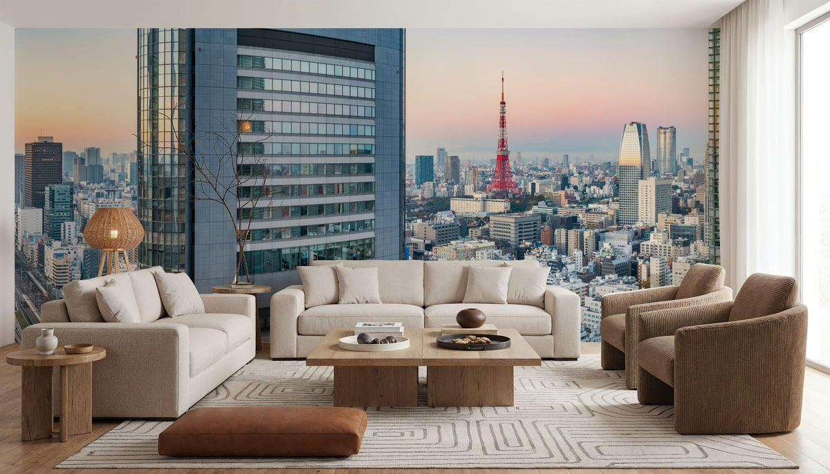 Shimbashi Skyscrapers Mural Wallpaper - room preview 05