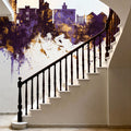 Lugano Switzerland Skyline Purple & Gold Mural Wallpaper - room preview 05