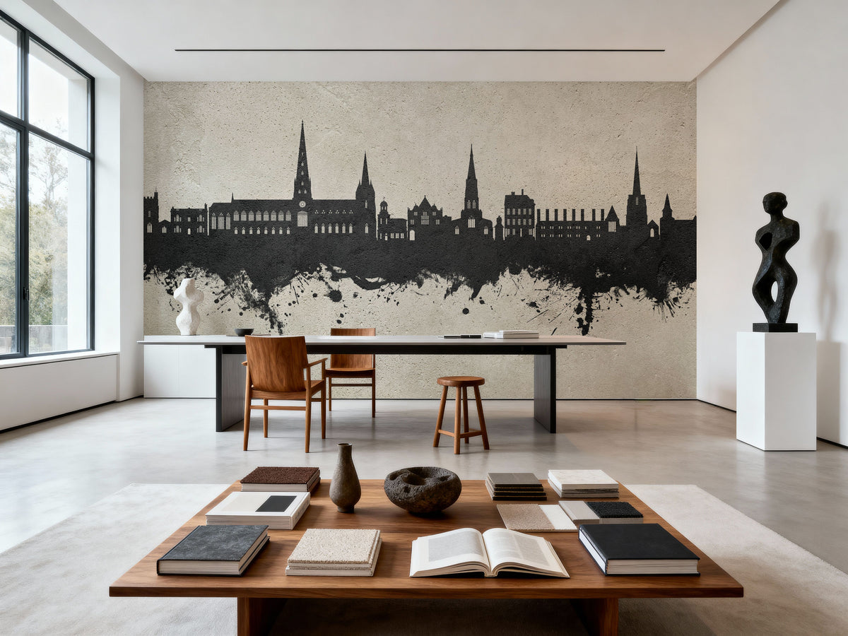 Lichfield England Skyline Concrete Mural Wallpaper - room preview 05