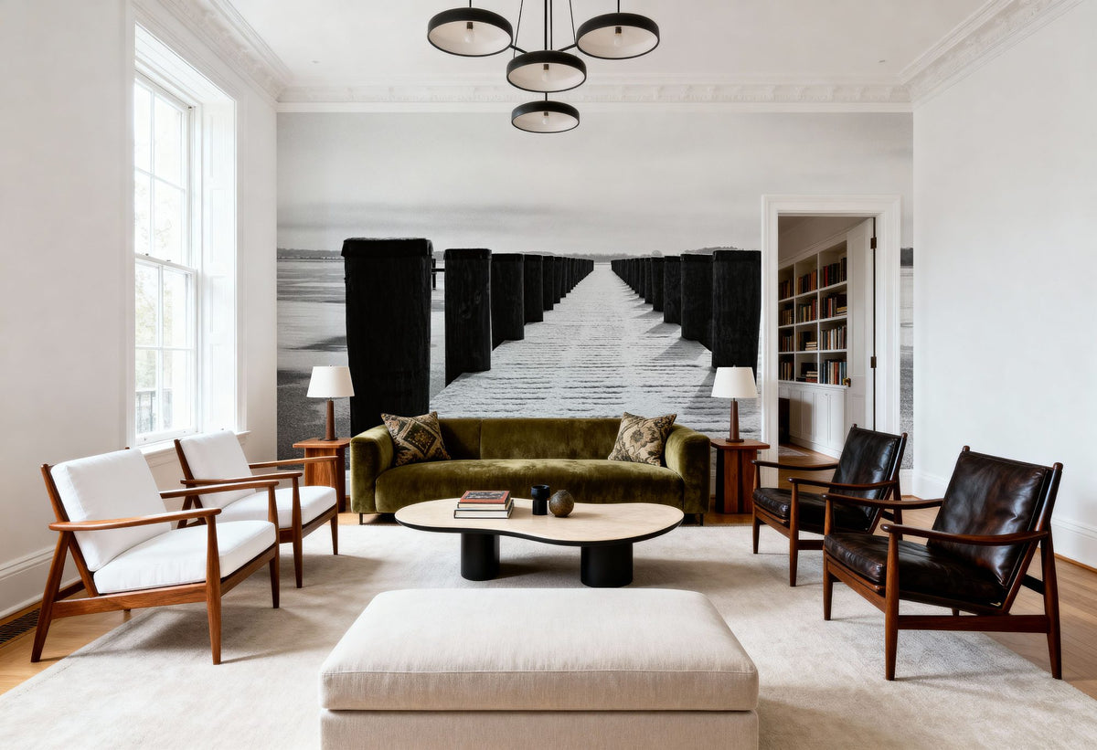 Winter Dock Mural Wallpaper - room preview 05
