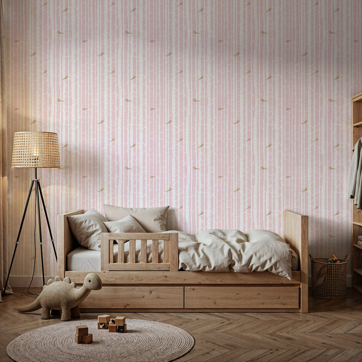 Forest View, Blush Mural Wallpaper - room preview 05