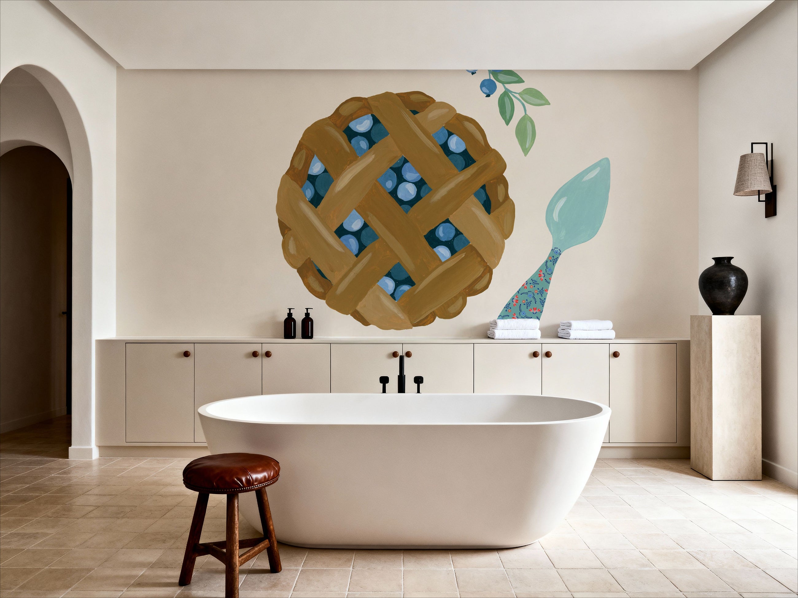 Baking with Blueberries III Mural Wallpaper