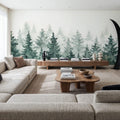 Juniper Treetops, Watercolor Mural Wallpaper - room preview 05