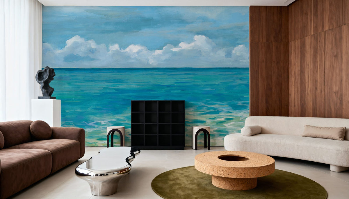 Caribbean Sea Strokes Mural Wallpaper - room preview 05