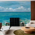 Caribbean Sea Strokes Mural Wallpaper - room preview 05