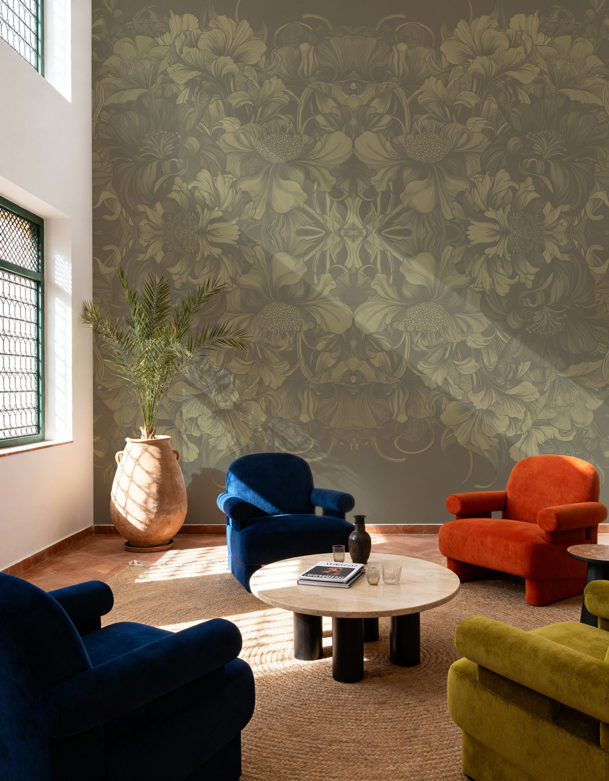 Scandi Flower Ceiling I Mural Wallpaper - room preview 05