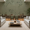Rambling Rose, Ivory on Jade Mural Wallpaper - room preview 05