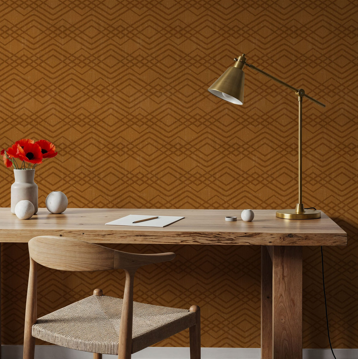 Woodland Waves Bronze Mural Wallpaper - room preview 05