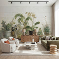 Greenhouse Orchids on Shiplap Mural Wallpaper - room preview 05