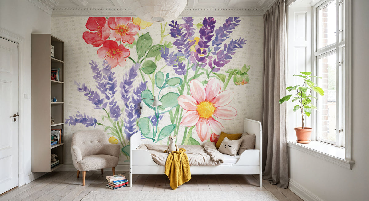 Fresh Floral II Mural Wallpaper - room preview 05