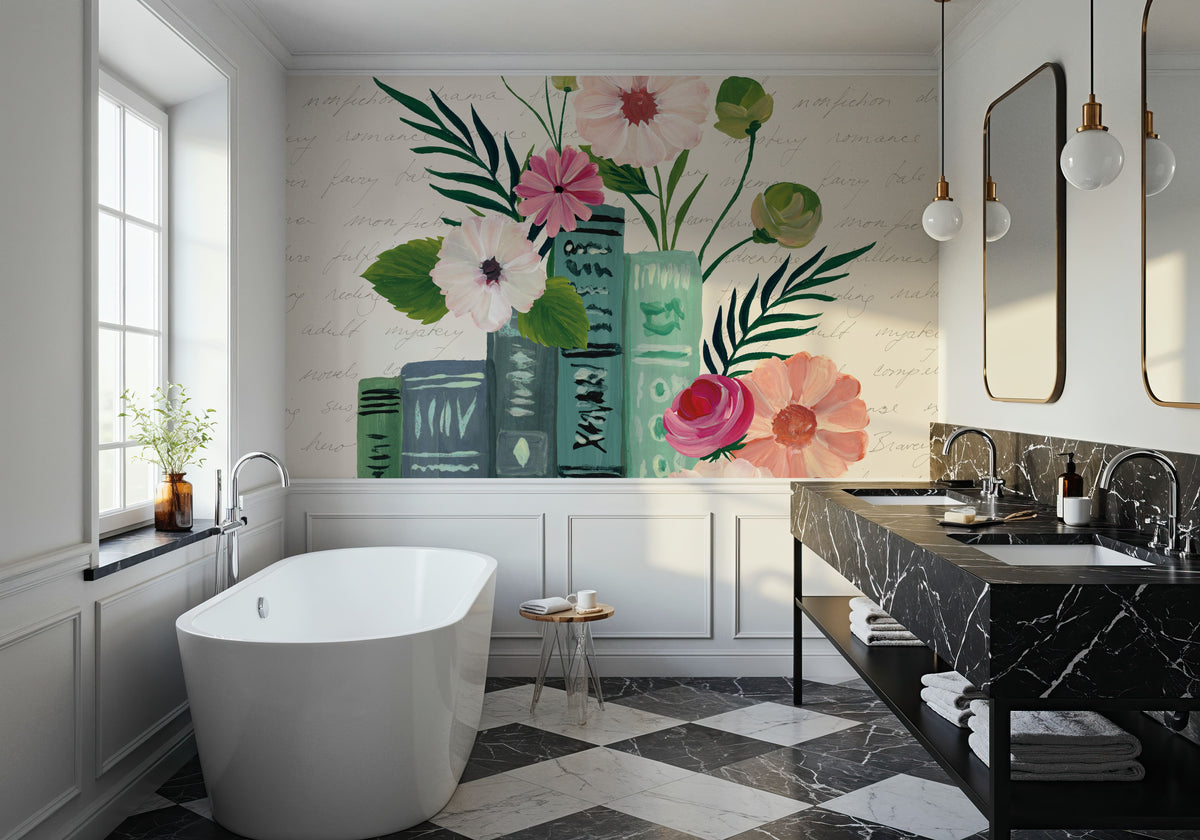 Blooming Books III Mural Wallpaper - room preview 05