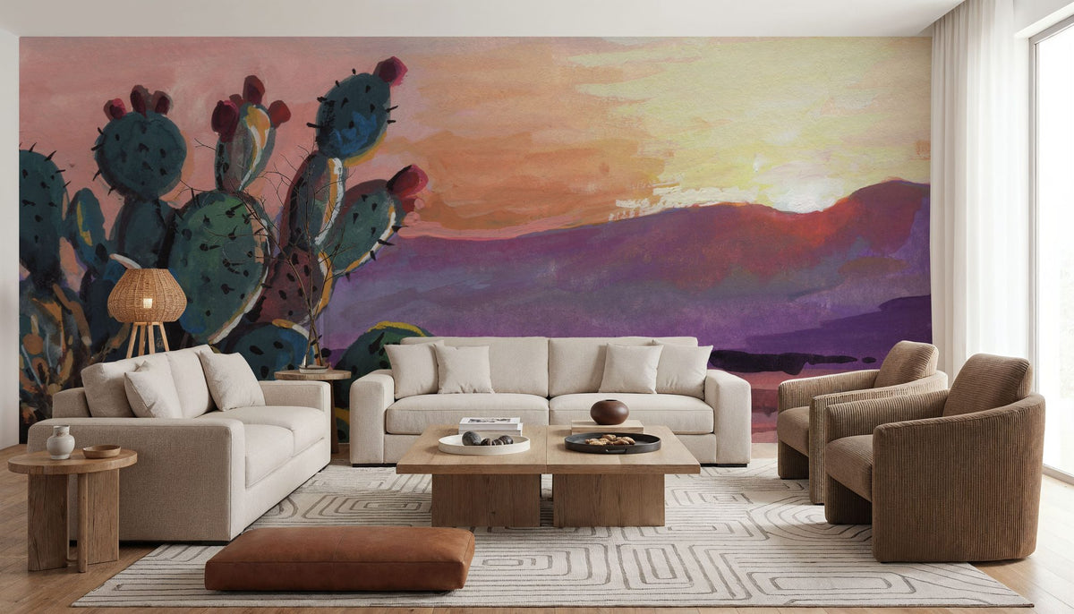 Cacti Sunset Mural Wallpaper - room preview 05