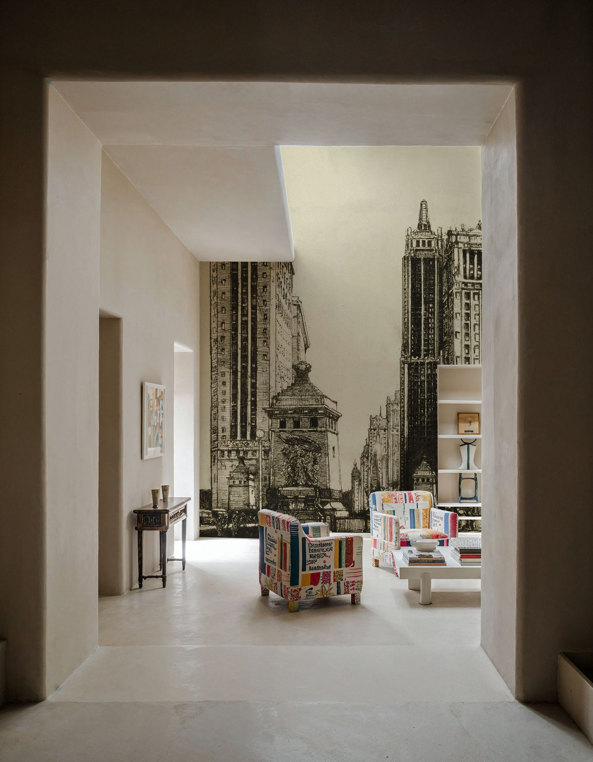 Dwellpaper Chicago, the Gateway Illustration Mural Wallpaper image 5