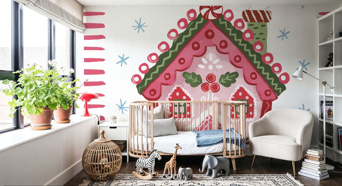Pink Gingerbread I Mural Wallpaper - room preview 05