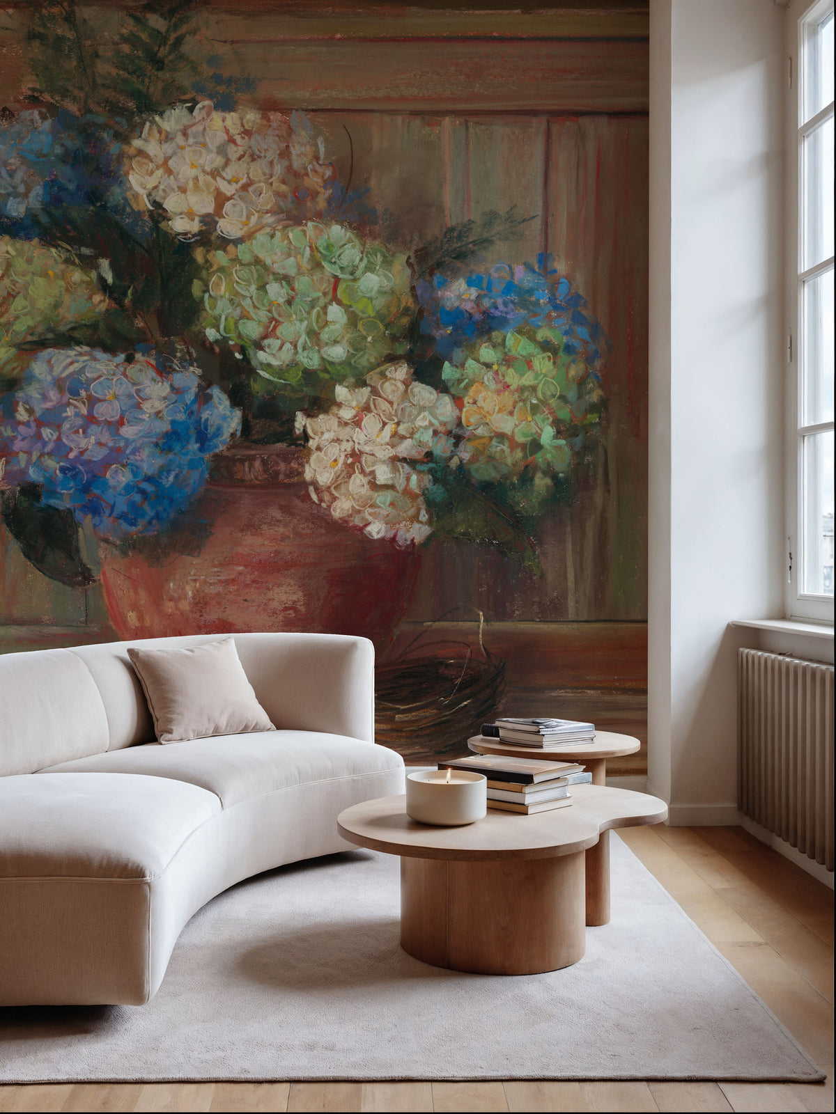 Summer Hydrangea Mural Wallpaper - room preview 05