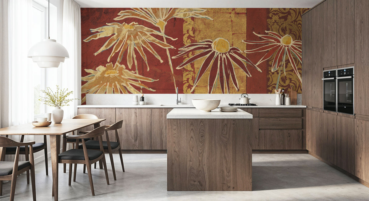 Flowers on Spice Mural Wallpaper - room preview 05