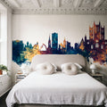 Lincoln England Skyline Blue & Bronze Mural Wallpaper - room preview 05