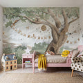 Oak Hill Slumber, Soft Green Mural Wallpaper - room preview 05