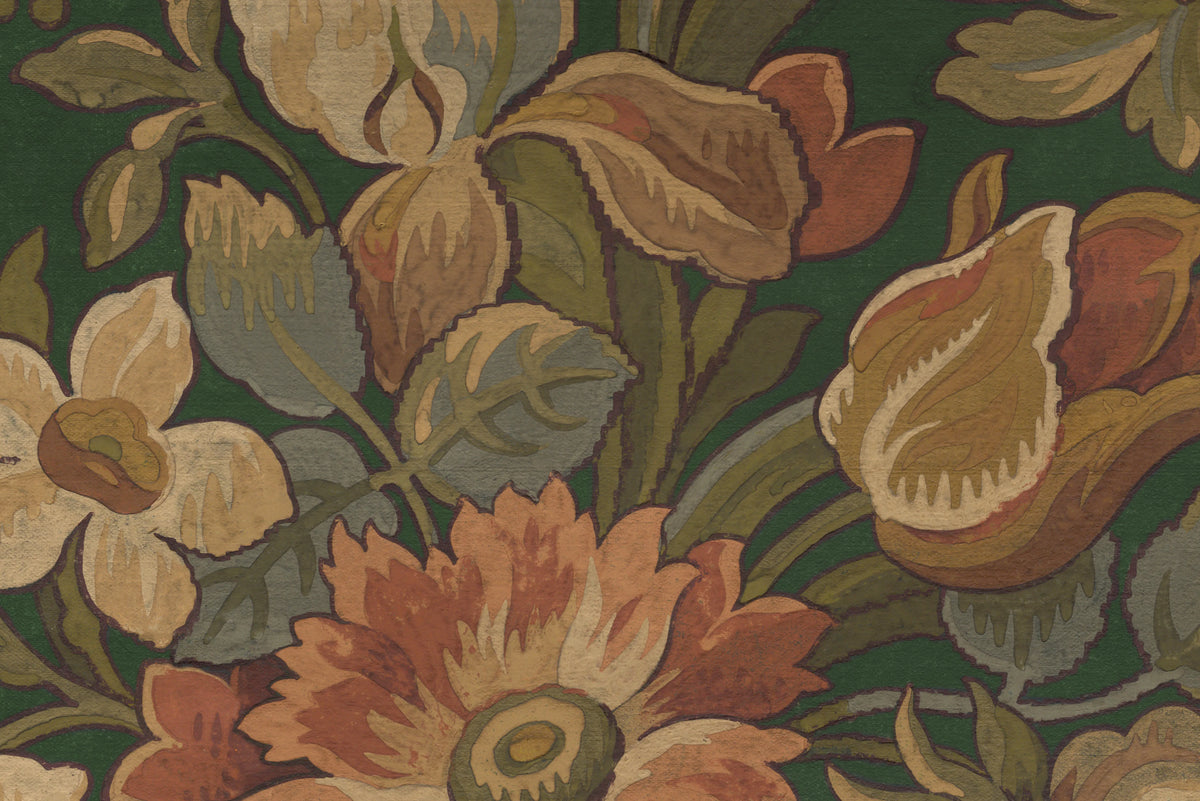 Vintage Garden, Green Mural Wallpaper - room preview 05